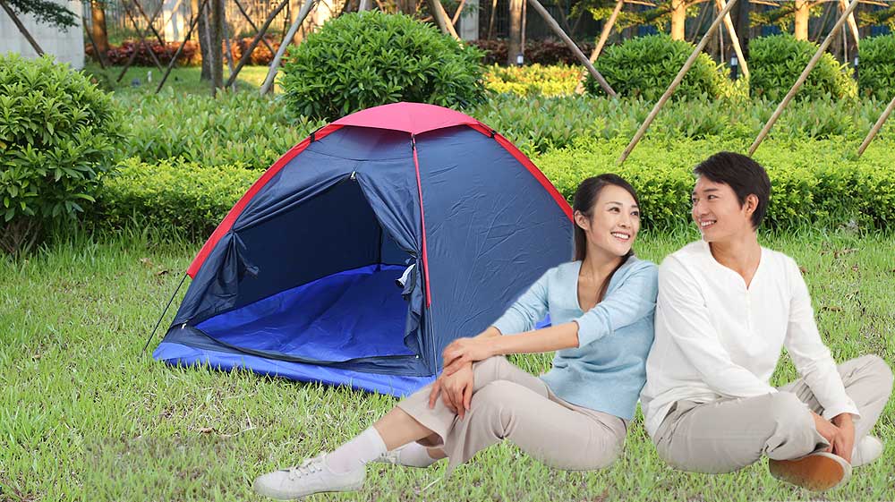 Outdoor Camping Polyester Fiber Tent Fiberglass Pole for Two Persons with Bag for Picnic Travel Hiking Adventure Outdoor Camping Polyester Fiber Tent Fiberglass Pole for Two Persons with Bag for Picnic Travel Hiking Adventure