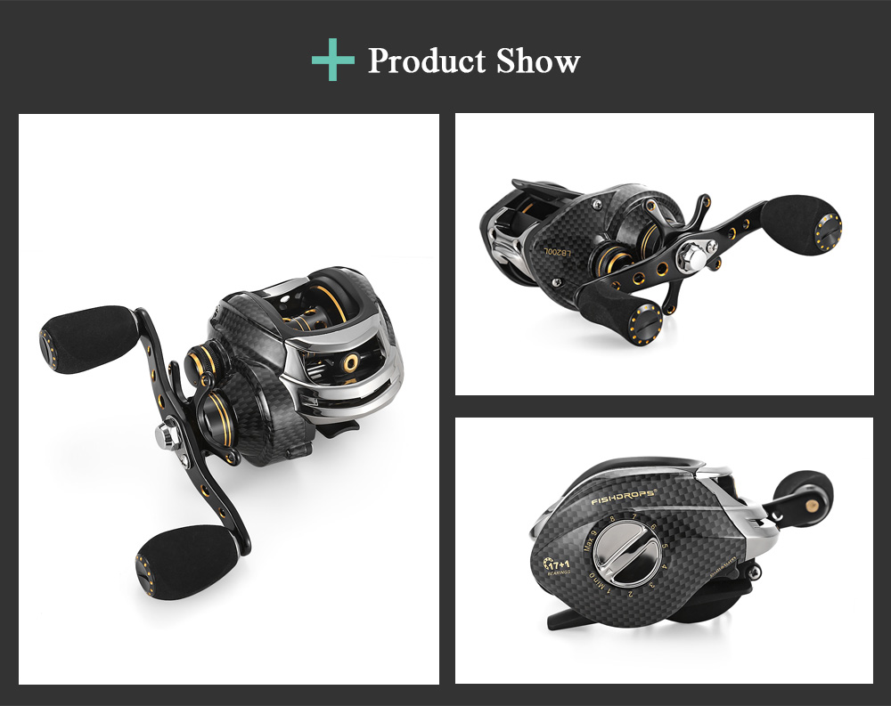 FISHDROPS LB200 7.0:1 Baitcasting Reel 18 Ball Bearing Carp Fishing Left Right Hand Bait FISHDROPS LB200 7.0:1 Baitcasting Reel 18 Ball Bearing Carp Fishing Left Right Hand Bait