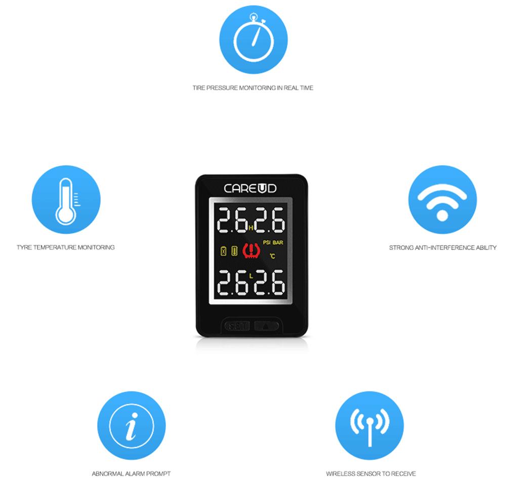 U912 433.92MHz Wireless TPMS Tire Pressure Monitoring System 4 Internal Sensors for Honda U912 433.92MHz Wireless TPMS Tire Pressure Monitoring System 4 Internal Sensors for Honda