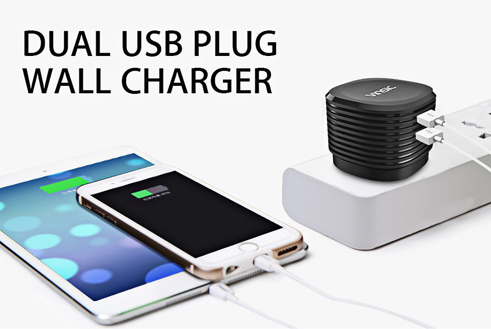 VINSIC VSCW207 Wall Charger Dual USB Output Charging Adapter VINSIC VSCW207 Wall Charger Dual USB Output Charging Adapter
