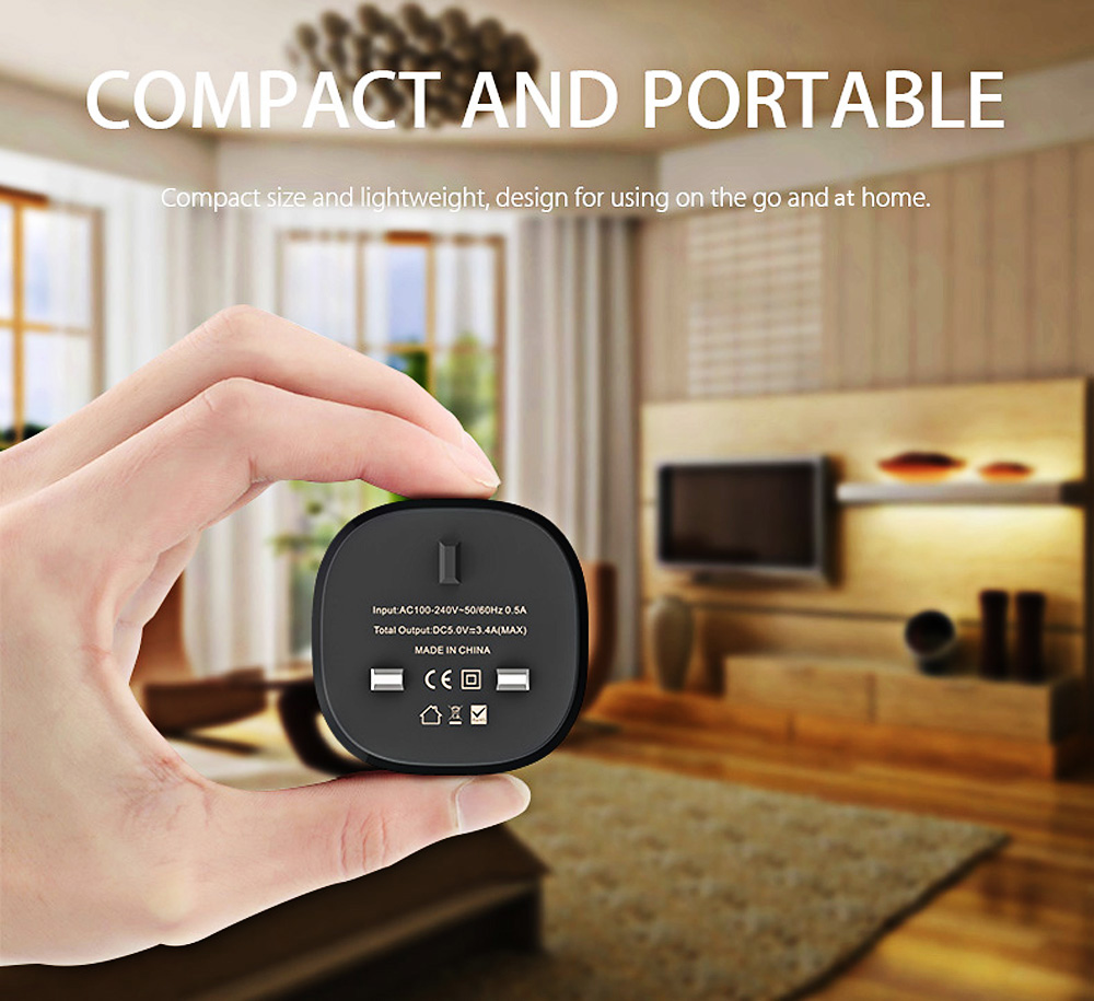 VINSIC VSCW207 Wall Charger Dual USB Output Charging Adapter VINSIC VSCW207 Wall Charger Dual USB Output Charging Adapter
