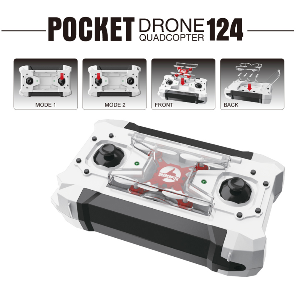 SBEGO - 124 2.4G 4CH 6-Axis Gyro RTF Remote Control Pocket Quadcopter Toy