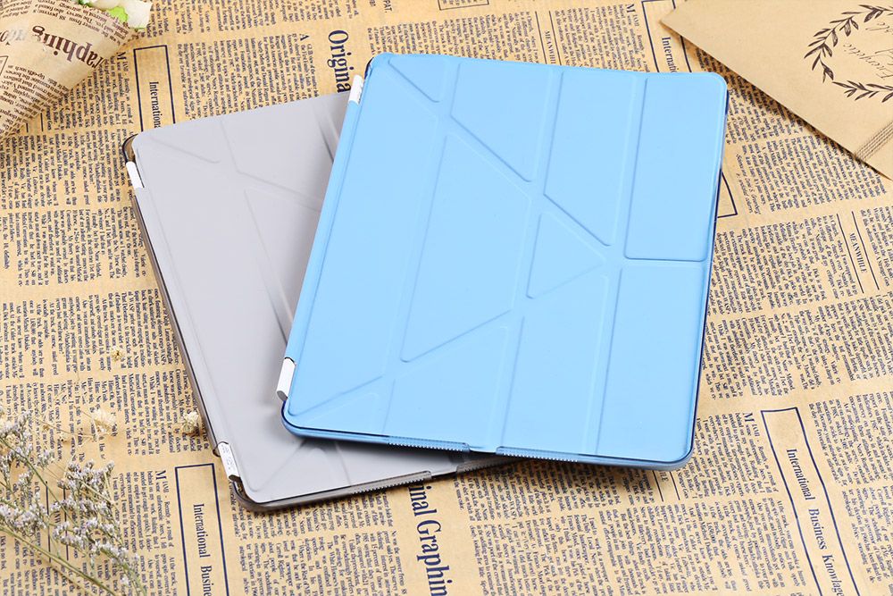 PU Leather Smart Sleep Cover PC Back Case Stand for iPad Air