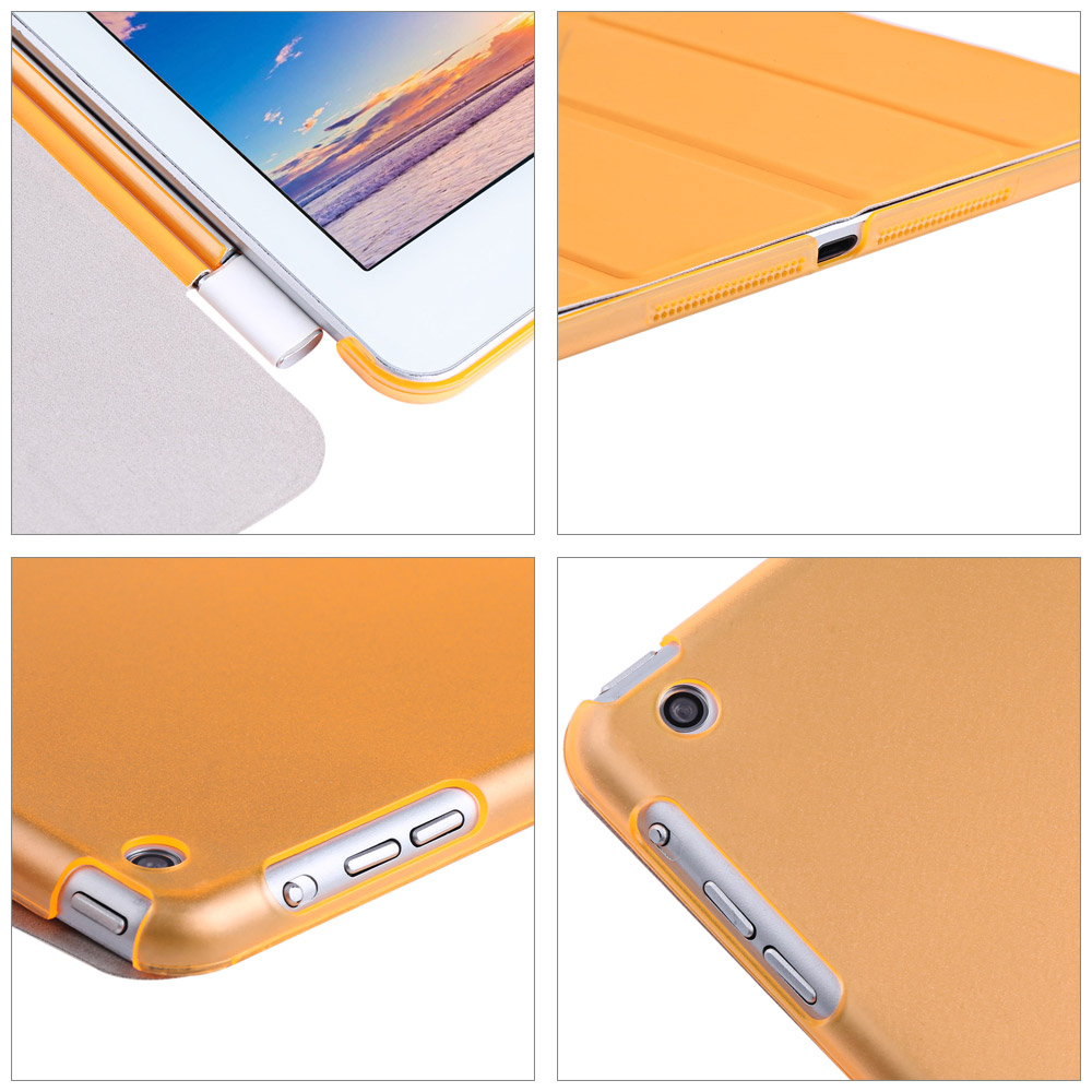 PU Leather Smart Sleep Cover PC Back Case Stand for iPad Air