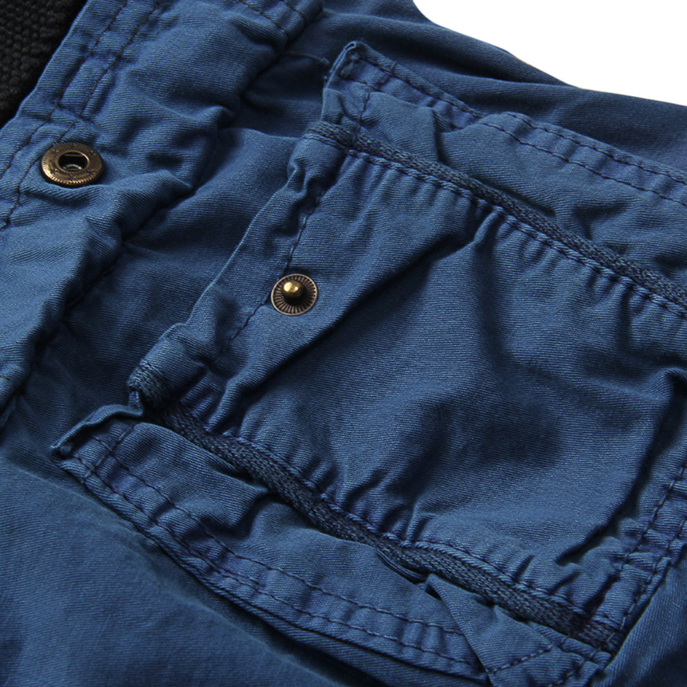 Casual Mid Waist Solid Color Loose-fitting Cotton Shorts for Men