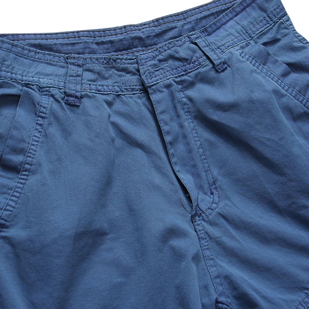 Casual Mid Waist Solid Color Loose-fitting Cotton Shorts for Men