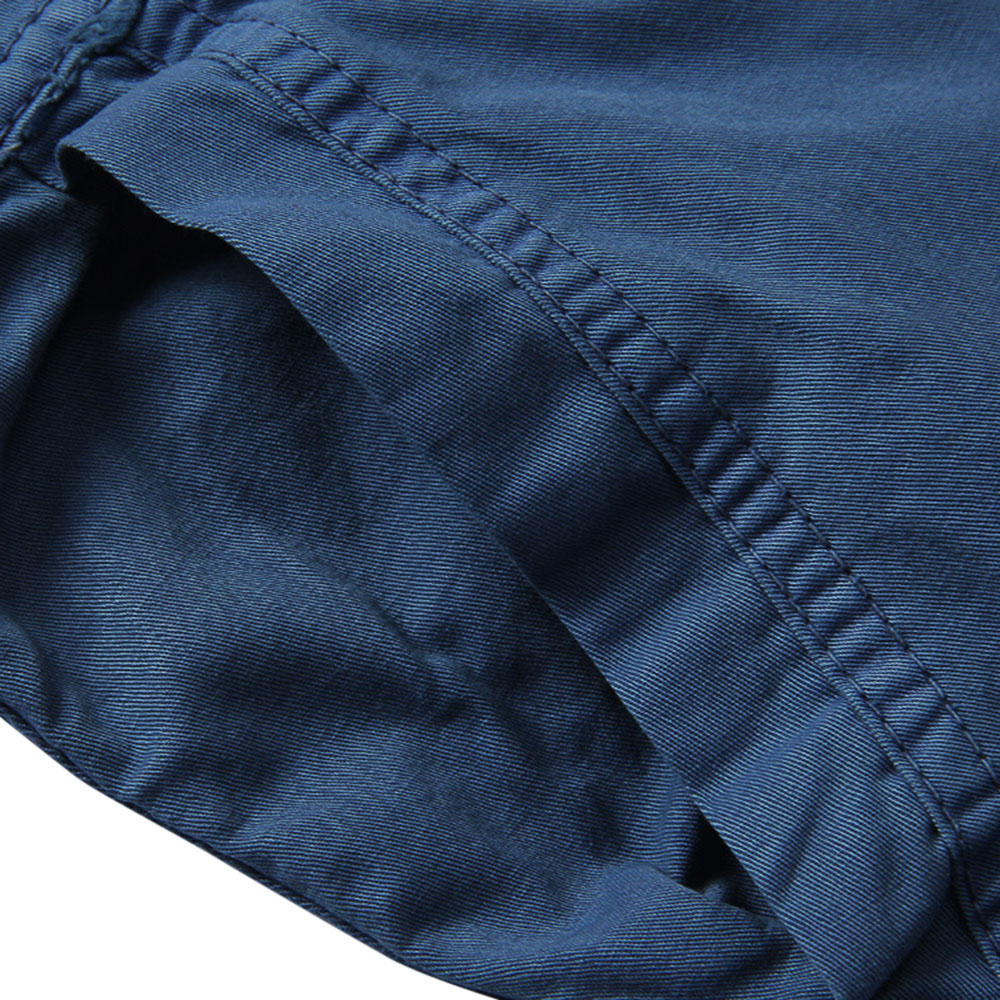 Casual Mid Waist Solid Color Loose-fitting Cotton Shorts for Men
