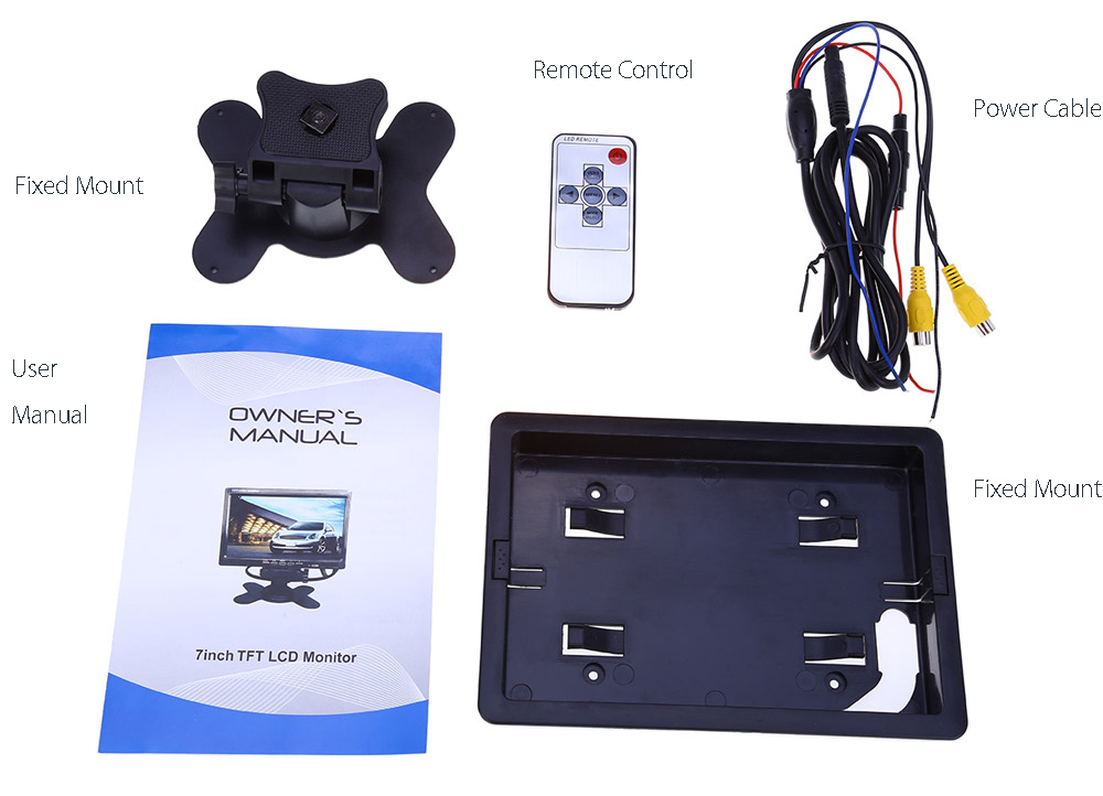 XM722T 7 Inch Car Headrest Displayer 234 x 480 TFT LCD Screen Monitor