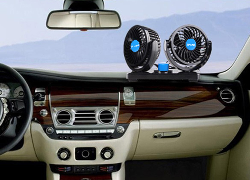 Mitchell 2 Gears 360 Degree Rotating Mini Low Noise Adjustable Car Air Conditioner Cooling Fan Mitchell 2 Gears 360 Degree Rotating Mini Low Noise Adjustable Car Air Conditioner Cooling Fan