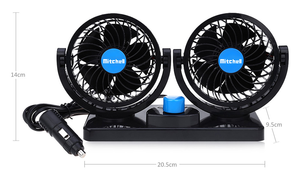 Mitchell 2 Gears 360 Degree Rotating Mini Low Noise Adjustable Car Air Conditioner Cooling Fan Mitchell 2 Gears 360 Degree Rotating Mini Low Noise Adjustable Car Air Conditioner Cooling Fan