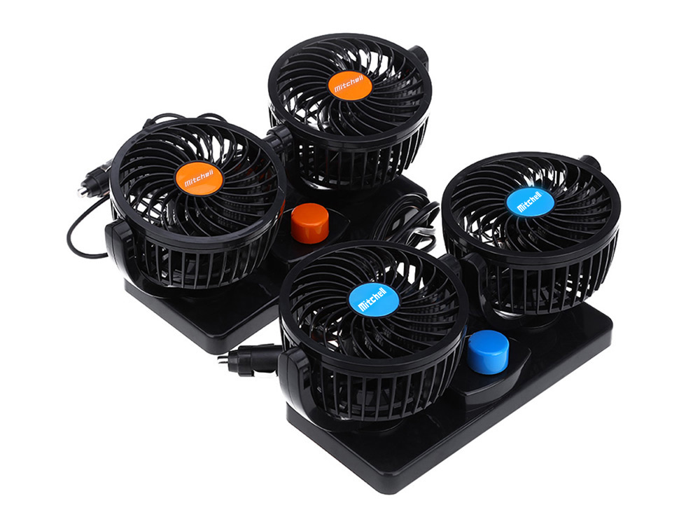 Mitchell 2 Gears 360 Degree Rotating Mini Low Noise Adjustable Car Air Conditioner Cooling Fan