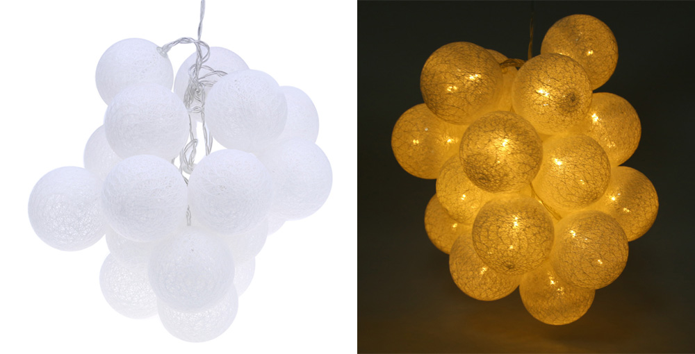 20PCS Creative Cotton LED Ball String Lights for Banquet Decoration Ornament 20PCS Creative Cotton LED Ball String Lights for Banquet Decoration Ornament