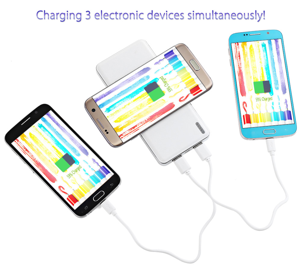 Ultra Slim Qi Wireless Charger 10000mAh Power Bank Smooth Cover Dual USB Port Ultra Slim Qi Wireless Charger 10000mAh Power Bank Smooth Cover Dual USB Port