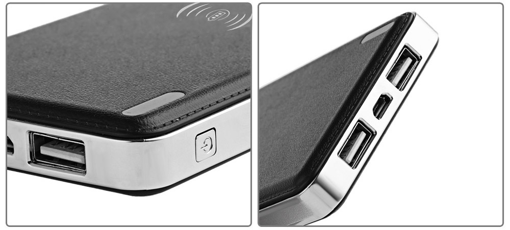Ultra Slim Qi Wireless Charger 10000mAh Power Bank Smooth Cover Dual USB Port Ultra Slim Qi Wireless Charger 10000mAh Power Bank Smooth Cover Dual USB Port