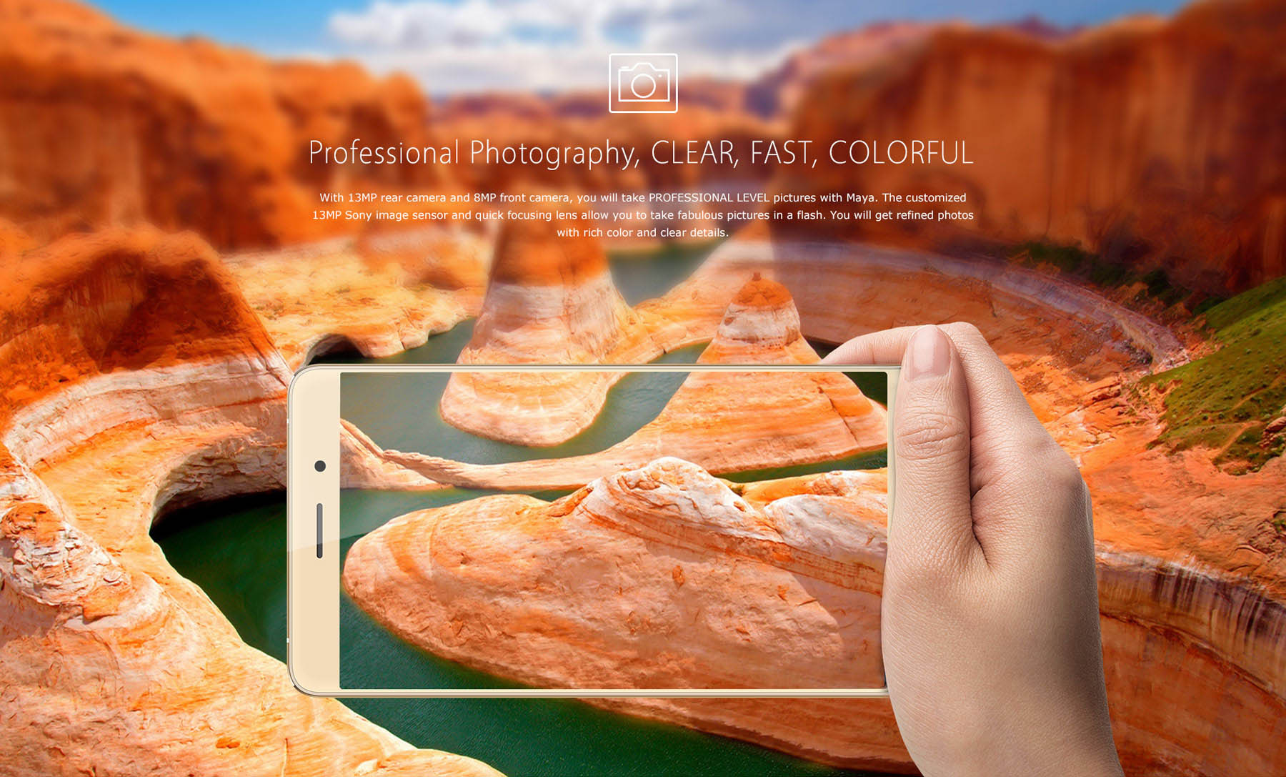 Bluboo Maya Android 6.0 5.5 inch HD Screen 3G Phablet MTK6580 Quad Core 1.3GHz 2GB RAM 16GB ROM Gravity Sensor