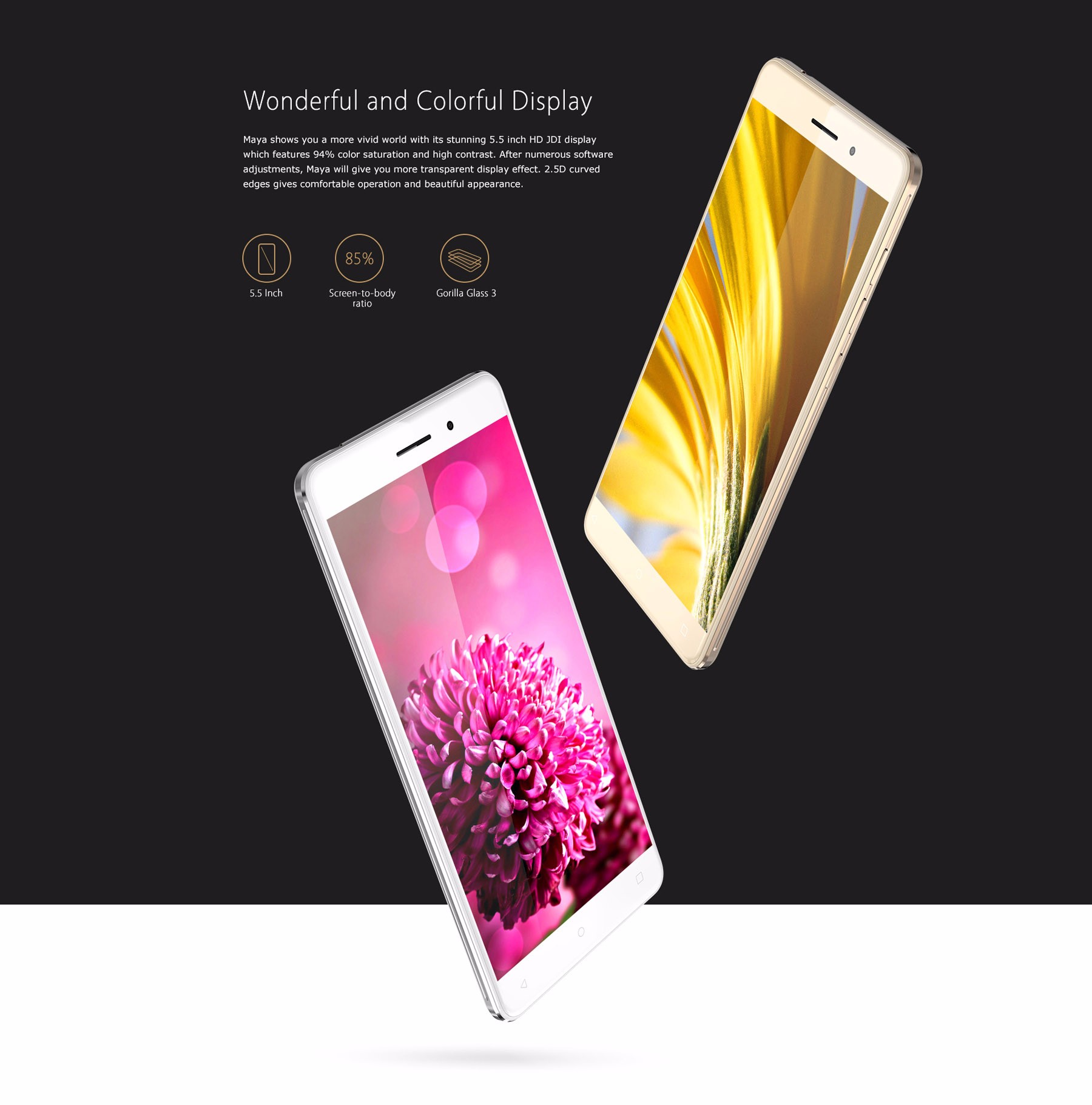Bluboo Maya Android 6.0 5.5 inch HD Screen 3G Phablet MTK6580 Quad Core 1.3GHz 2GB RAM 16GB ROM Gravity Sensor