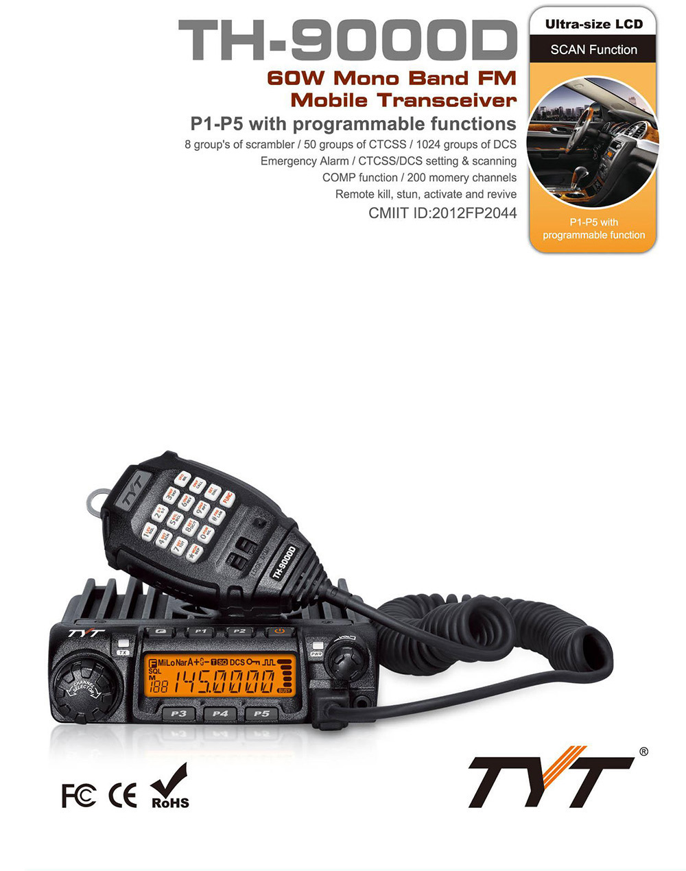 TYT TH - 9000D 60W Ham Two Way Radio Transceiver