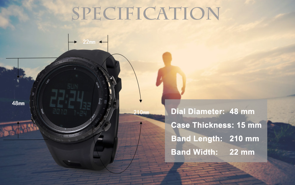 SUNROAD FR801B Professional Hiking Digital Sports Watch Altimeter Barometer Pedometer Compass Wristwatch SUNROAD FR801B Professional Hiking Digital Sports Watch Altimeter Barometer Pedometer Compass Wristwatch
