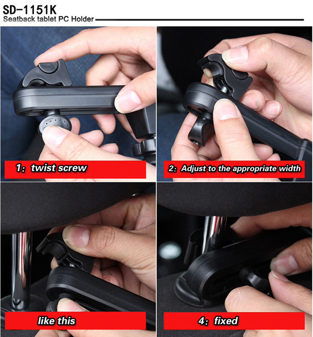 SHUNWEI Car Seat SD-1151K Back Headrest 360 Degree Rotation Diagonal Holder for iPad