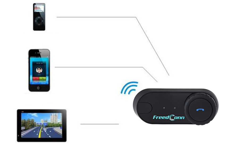 T - COMOS Motorcycle Full-duplex Helmet Intercom Bluetooth Water-resistant Interphone