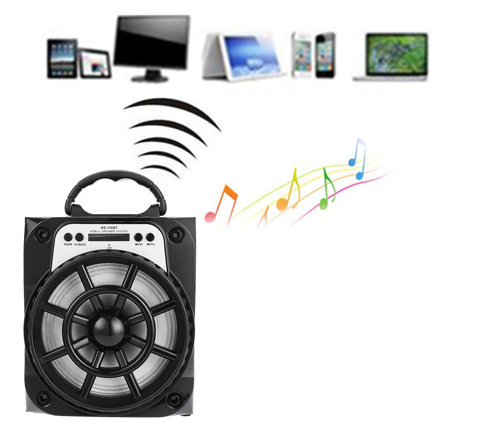 Redmaine MS - 135BT Portable High Power Output Multimedia FM Radio Wireless Bluetooth Speaker