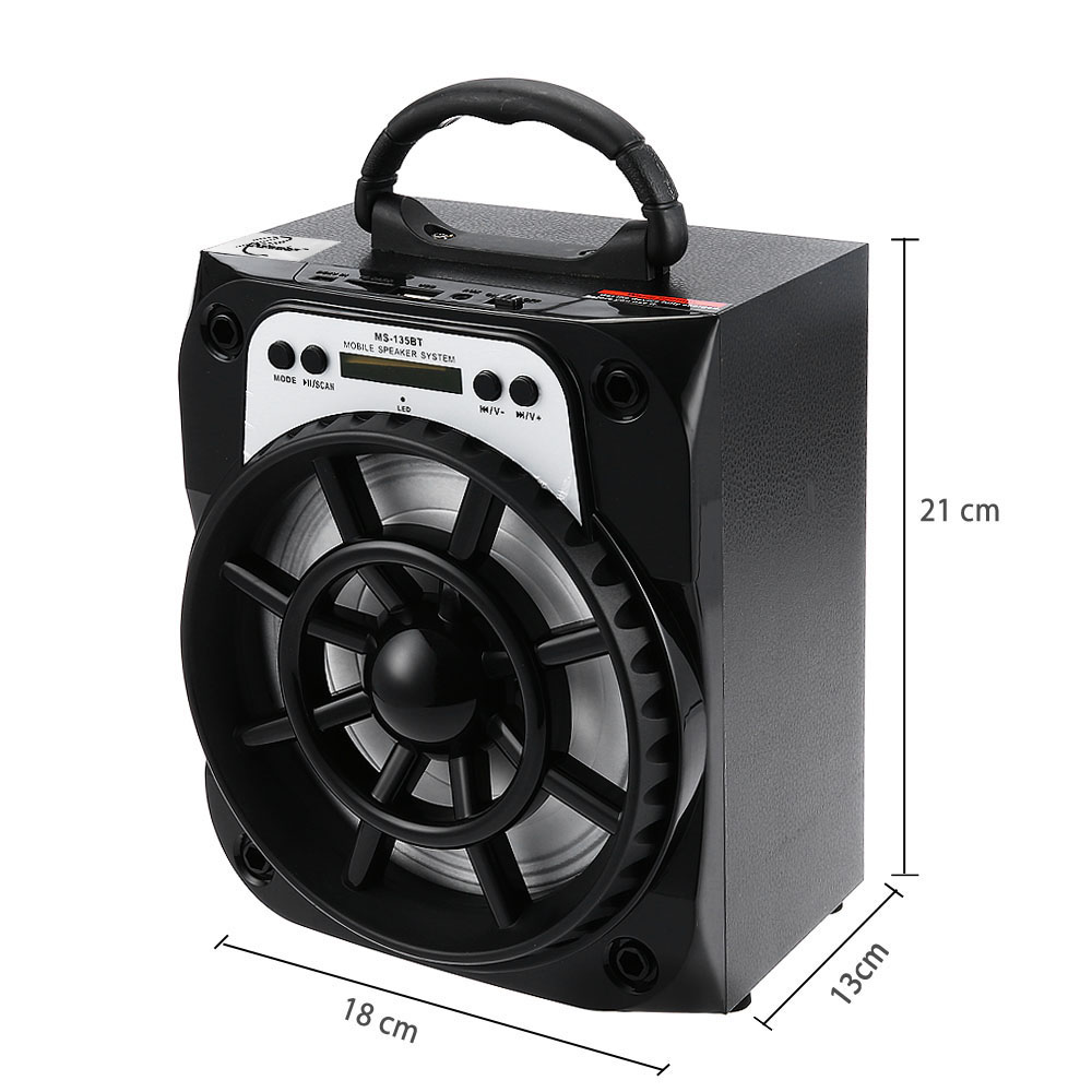 Redmaine MS - 135BT Portable High Power Output Multimedia FM Radio Wireless Bluetooth Speaker Redmaine MS - 135BT Portable High Power Output Multimedia FM Radio Wireless Bluetooth Speaker