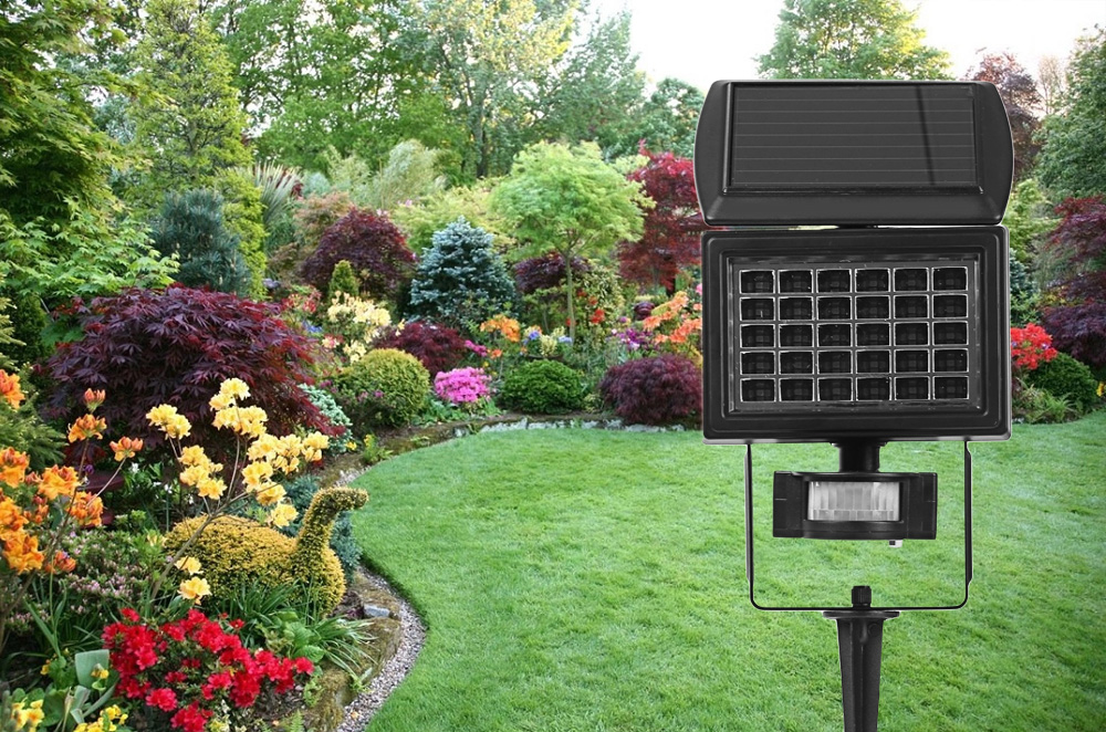Outdoor 200LM 30 LEDs Solar Powered Spike Lawn Lamp Waterproof PIR Motion Sensor Garden Light Outdoor 200LM 30 LEDs Solar Powered Spike Lawn Lamp Waterproof PIR Motion Sensor Garden Light