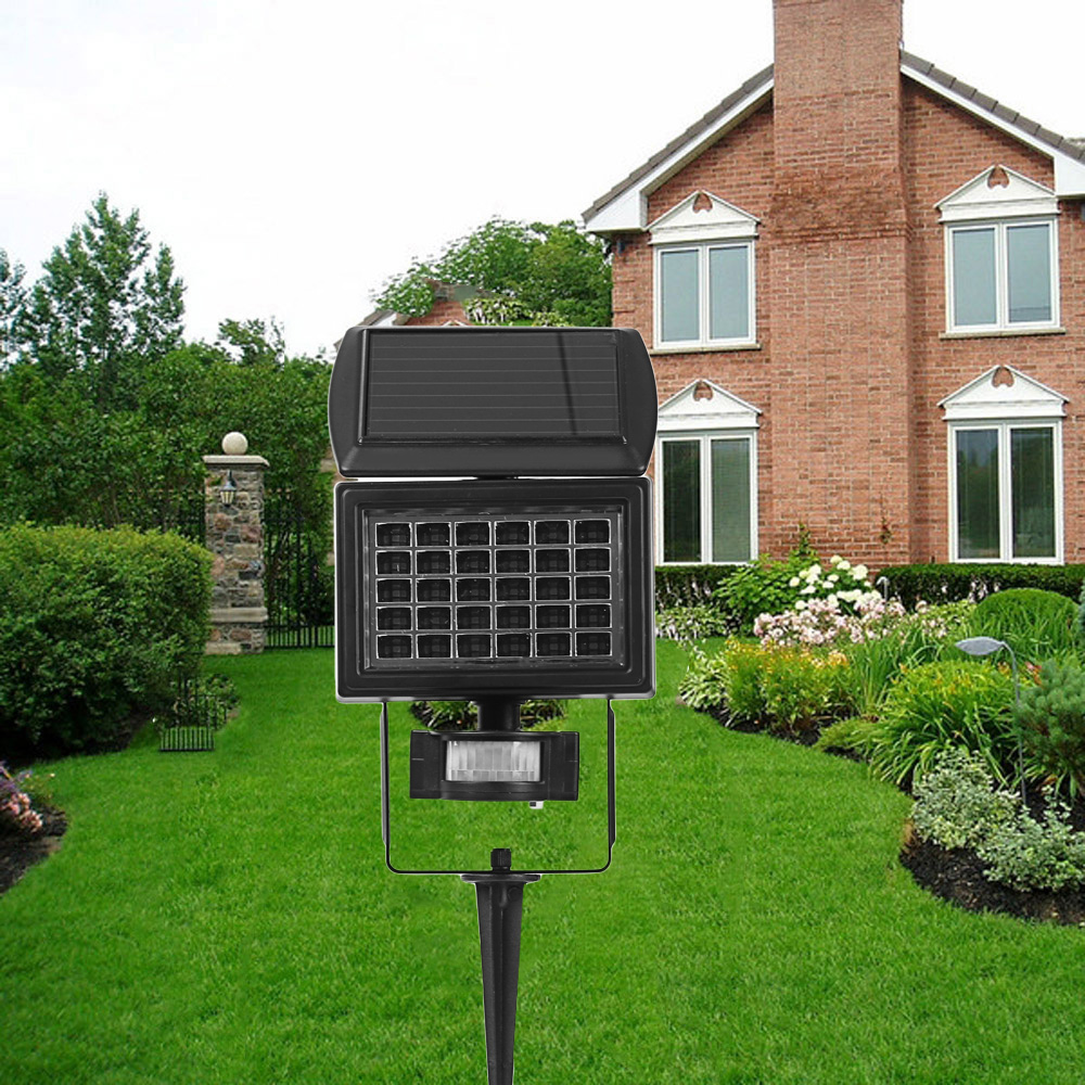 Outdoor 200LM 30 LEDs Solar Powered Spike Lawn Lamp Waterproof PIR Motion Sensor Garden Light Outdoor 200LM 30 LEDs Solar Powered Spike Lawn Lamp Waterproof PIR Motion Sensor Garden Light