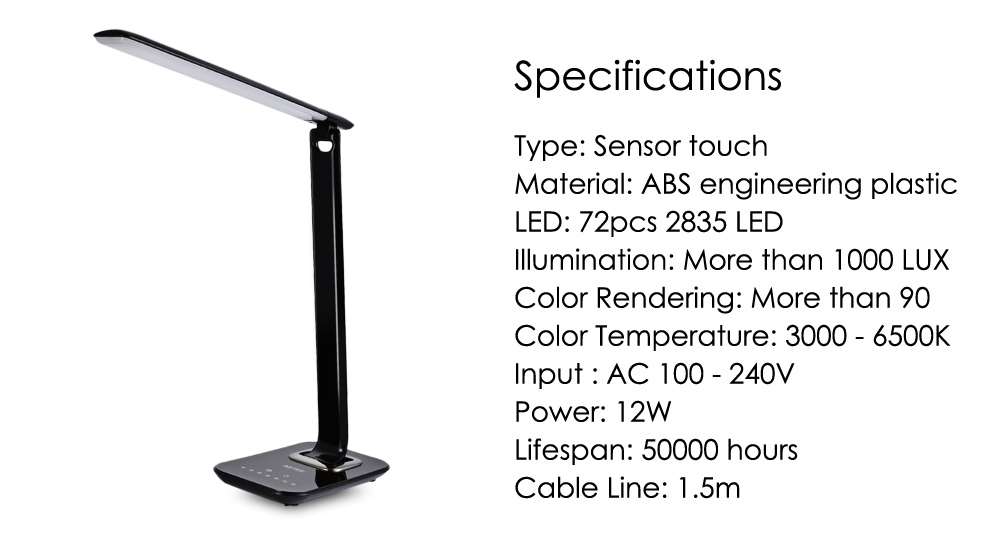 TZ 009U 12W Dimmable Rotatable Eye Care LED Table Lamp