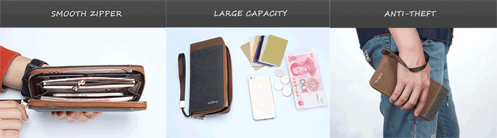 Baellerry Patchwork Canvas Men Portable Clutch Wallet Baellerry Patchwork Canvas Men Portable Clutch Wallet