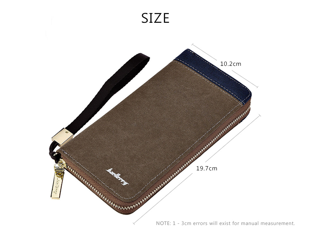 Baellerry Patchwork Canvas Men Portable Clutch Wallet Baellerry Patchwork Canvas Men Portable Clutch Wallet
