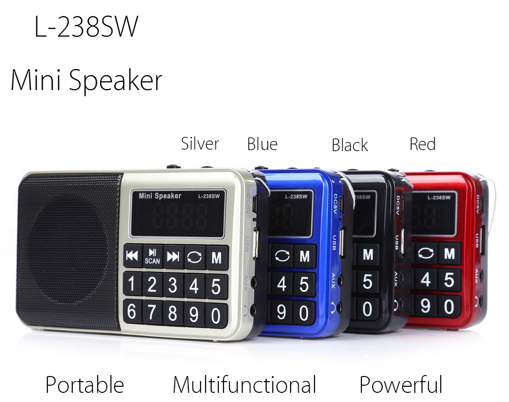 L-238SW Multifunctional TF Card USB Speaker Portable FM / MW / SW Music Player