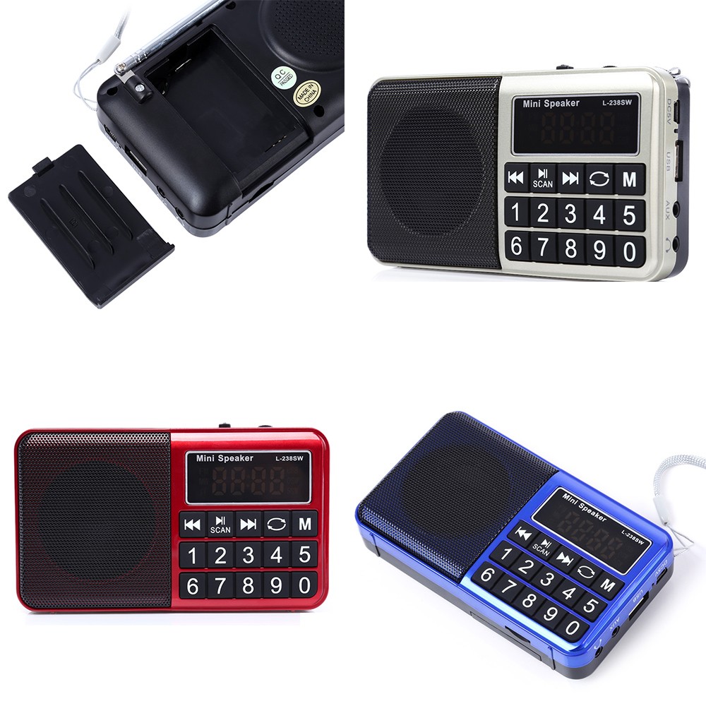 L-238SW Multifunctional TF Card USB Speaker Portable FM / MW / SW Music Player