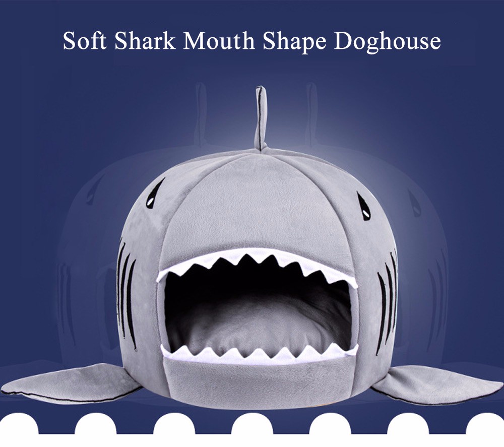 Lovely Soft Shark Mouth Shape Doghouse Pet Kennel with Cushion Lovely Soft Shark Mouth Shape Doghouse Pet Kennel with Cushion