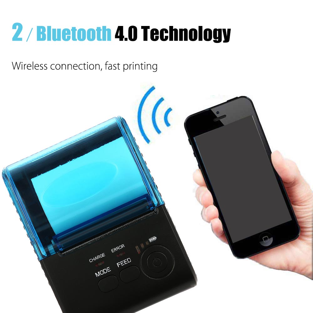 ZJ - 5805 Portable 58mm Bluetooth 4.0 Android 4.0 Thermal POS Printer