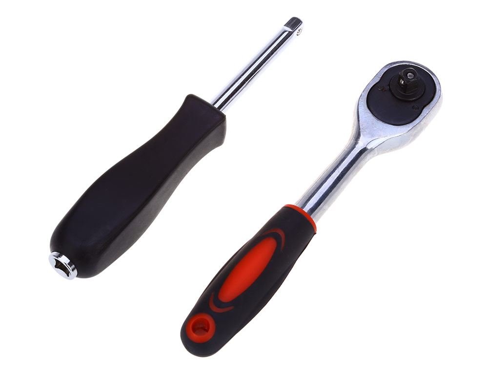 53pcs Auto Car Repair Tool Box Set Ratchet Wrench Sleeve Universal Joint Hardware Kit