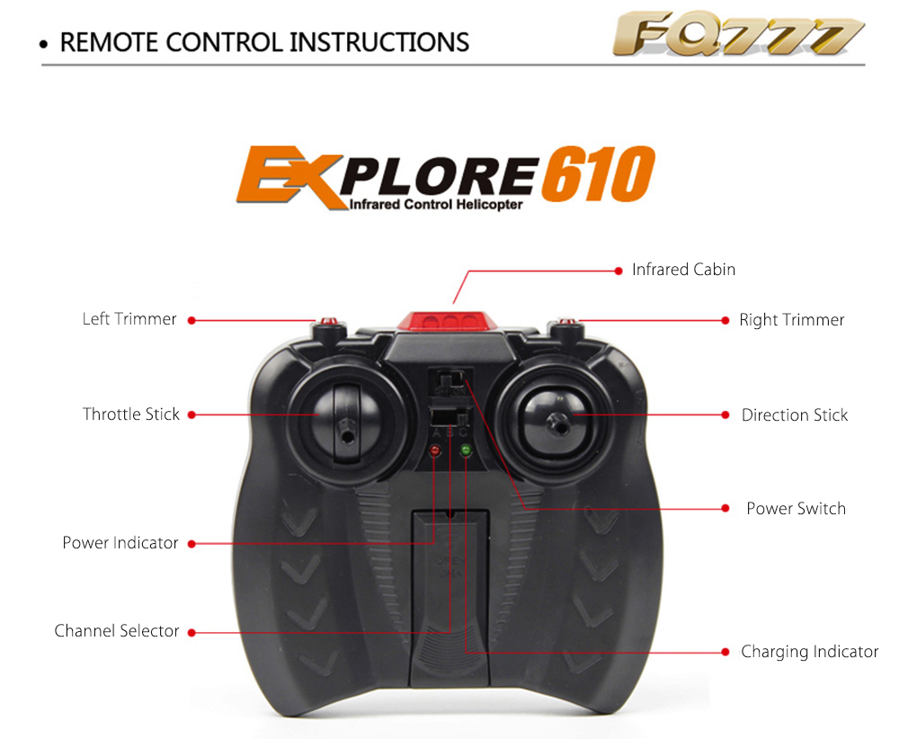 FQ777 610 3.5CH 6-Axis Gyro RTF Infrared Control Helicopter Aircraft Toy FQ777 610 3.5CH 6-Axis Gyro RTF Infrared Control Helicopter Aircraft Toy