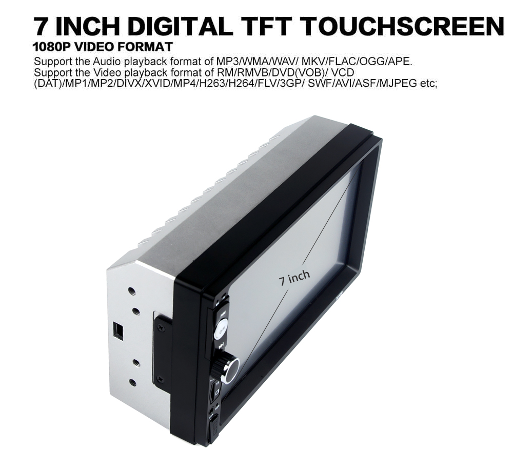 7018B 7 Inch Bluetooth V2.0 12V Car Audio Stereo MP5 Player Auto Video with Rearview Camera