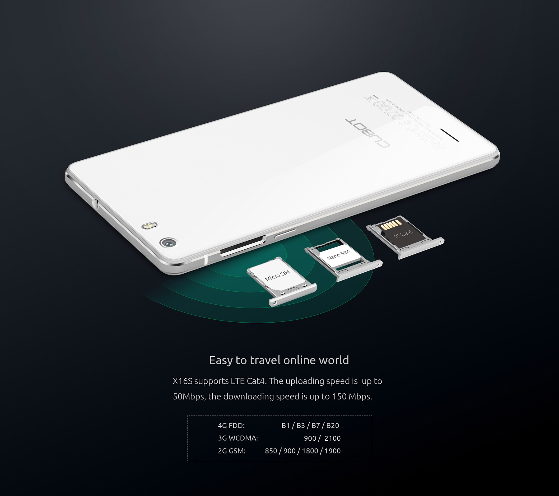 Cubot X16 S Android 6.0 5 inch 4G Smartphone MT6735 Quad Core 1.3GHz 3GB RAM 16GB ROM Dual Cameras OTG GPS