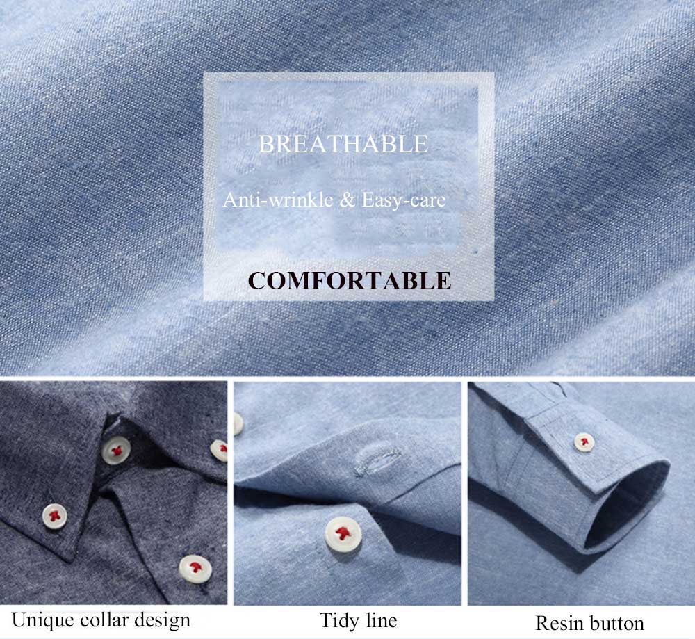 Casual Slim Patchwork Button Design Long Sleeve Men Shirt