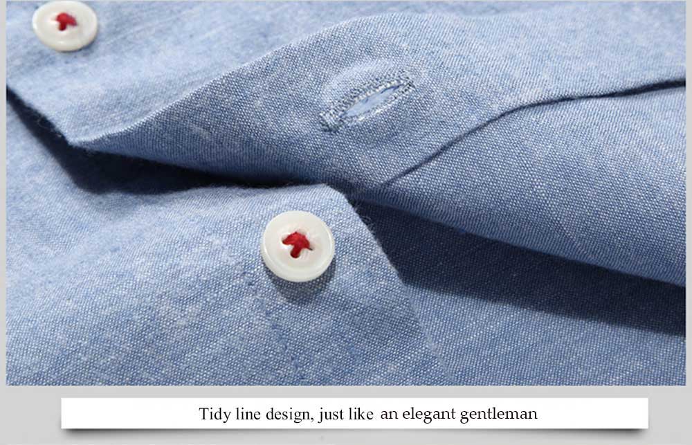Casual Slim Patchwork Button Design Long Sleeve Men Shirt