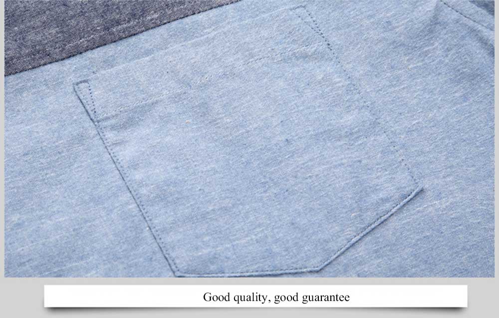 Casual Slim Patchwork Button Design Long Sleeve Men Shirt