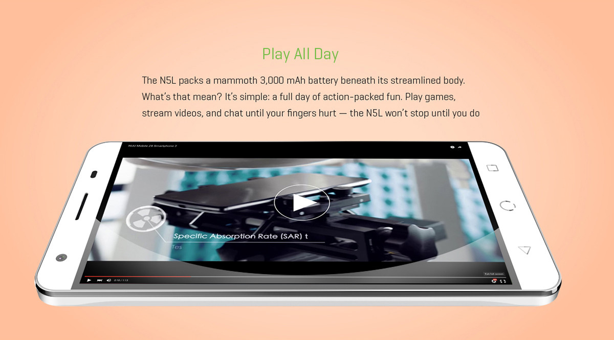 NUU N5L Android 5.1 5.5 inch 4G Phablet MTK6735 1.0GHz Quad Core 1GB RAM 8GB ROM Light Sensor GPS Bluetooth 4.0