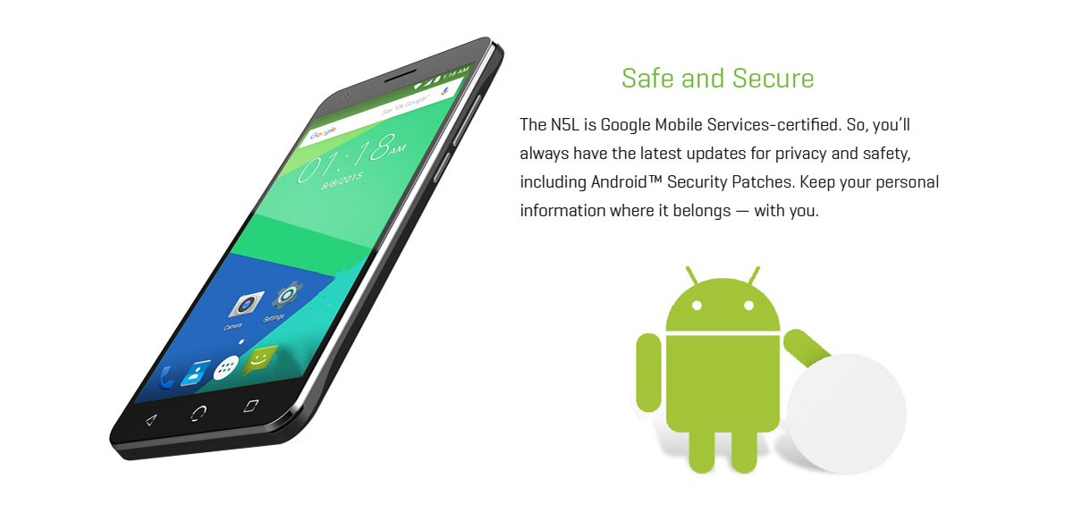 NUU N5L Android 5.1 5.5 inch 4G Phablet MTK6735 1.0GHz Quad Core 1GB RAM 8GB ROM Light Sensor GPS Bluetooth 4.0