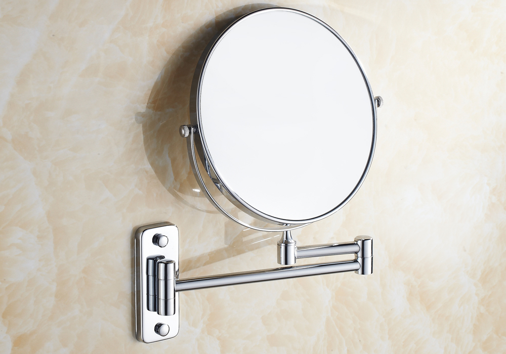8 Inch Double Sides Swivel Wall Mounted Makeup Mirror Square Base 8 Inch Double Sides Swivel Wall Mounted Makeup Mirror Square Base