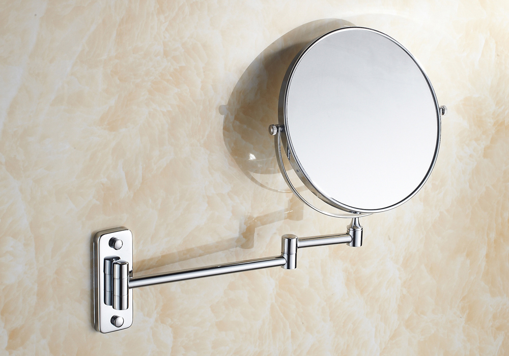 8 Inch Double Sides Swivel Wall Mounted Makeup Mirror Square Base