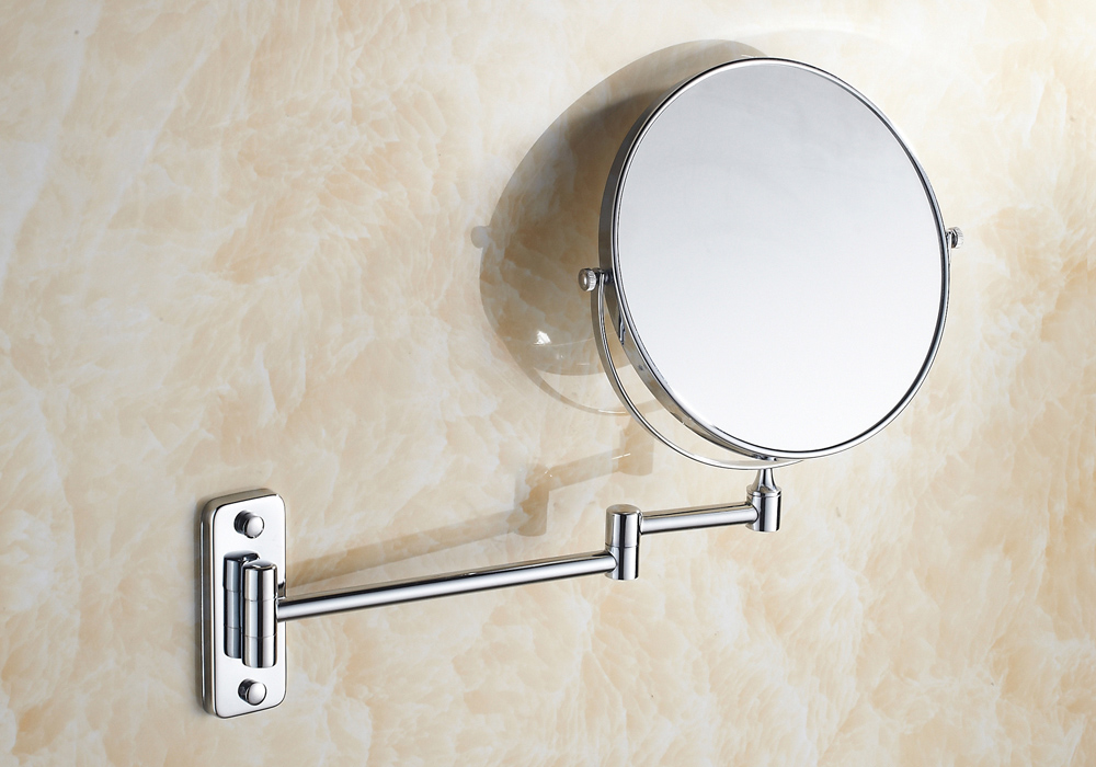 8 Inch Double Sides Swivel Wall Mounted Makeup Mirror Square Base 8 Inch Double Sides Swivel Wall Mounted Makeup Mirror Square Base