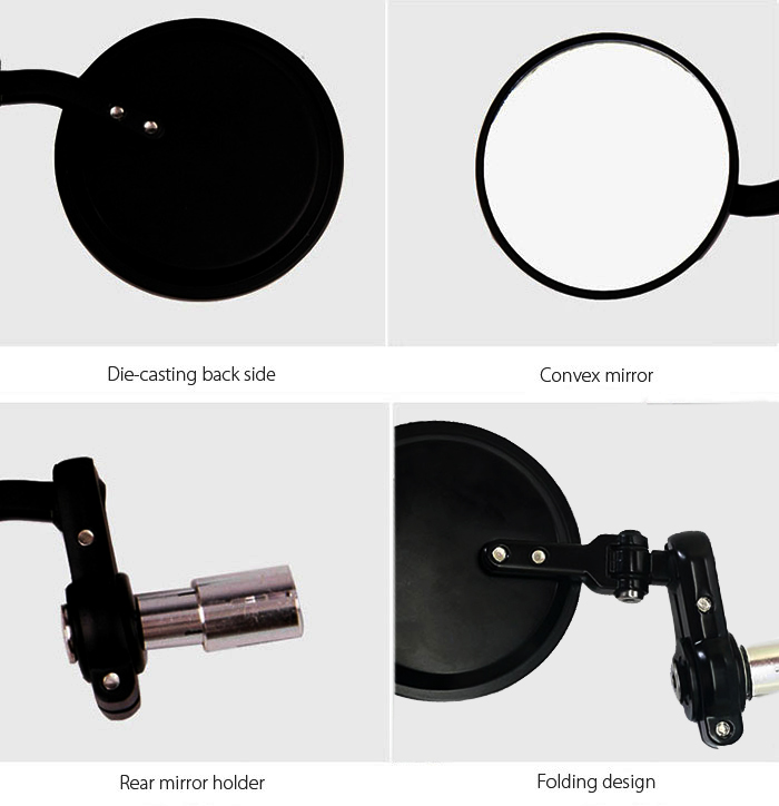 Paired Universal Motorcycle Side Back Round Rear Mirror