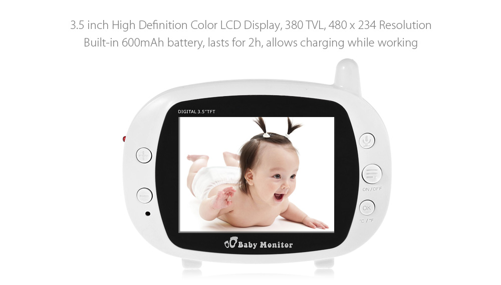 850 Wireless Digital Baby Monitor 3.5 inch LCD Screen Two Way Speak Night Vision Lullaby 850 Wireless Digital Baby Monitor 3.5 inch LCD Screen Two Way Speak Night Vision Lullaby