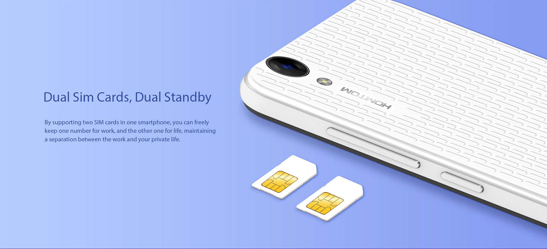 Homtom HT16 Android 6.0 5.0 inch 3G Smartphone MTK6580 Quad Core 1.3GHz 1GB RAM 8GB ROM Wakeup Gesture GPS A-GPS Bluetooth 4.0